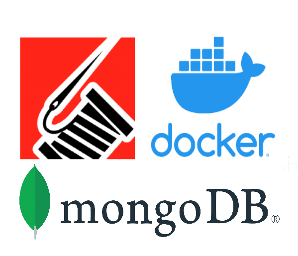 Serilog, docker, mongoDb logos
